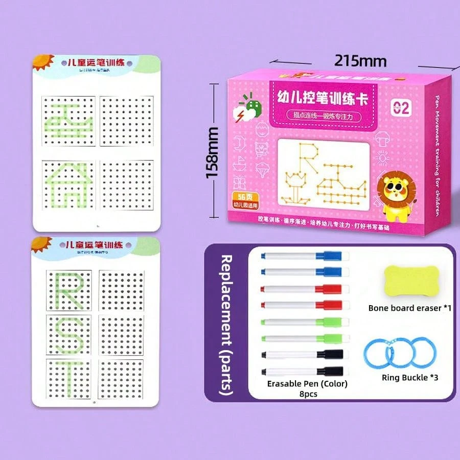 Gienslru Scribblesmart Quaderno Intelligente Riutilizzabile - 4 Livelli Per Bambini 2-6 Anni Con Penne E Gomma