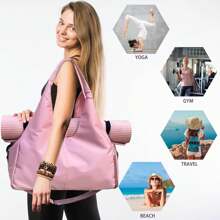 MINSHUXI Yoga Mat Bag, Sport Yoga Gym Bag For Women, Lightweight Yoga Mat Bag Carrier With Yoga Strap, Carryall Yoga Tote Bag