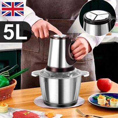 5L Food Processors Electric Meat GrinderFood Chopper, Rotating Garlic Press, Vegetable And Meat Mincer, Kitchen Cooking Accessory, Meat Mincer 500W For Meat, Onion, Vegetables, Nut