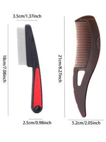 2pcs Dandruff Comb, Stainless Steel Fine Tooth Comb, Scalp Psoriasis Brush, Dandruff Brush, Head Lice Comb, Multi-Function Hair Brush For Scalp Massage, Suitable For Men, Women, And Children