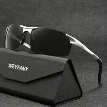 WEYFANY 男女通用方形经典金属框偏光太阳镜，户外运动驾驶钓鱼旅行眼镜，高级礼盒，夏季海滩度假、户外、旅行的节日礼物 - 彩色 - 查看 2