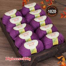 10 Balls Merino Knitted Yarn, Fine Spun Knitted Yarn For Knitting Sweaters, Cardigans, Vests, Handmade Yarn