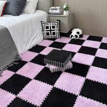 Juego de 6/12 piezas de alfombras de piso de felpa corta, alfombras lavables y extraíbles para dormitorio, sala de estar, ventana de bahía - Multicolor - Ver 10