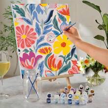 40x50cm/16 英寸 X 20 英寸 - 1 件 DIY 成人数字油画套装，抽象植物艺术，现代花卉艺术，无框植物艺术，适用于家庭办公室、卧室、客厅装饰 - 彩色 - 查看 8