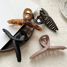 3pcs Women's Matte Finish Black & Brown Cross-Shaped Large Hair Clips For Daily Use, Styling, Bathing, Showering, Makeup, Clothing Accessories, Elegant And Versatile, Easy To Carry Casual
