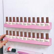 Nail Polish Wall Rack,15 Inch 6 Pastel Colors Acrylic Nail Polish Floating Shelves For 66-90 Bottles Multi-Purpose,Ideal Gift For Girls Teens,Great Display For Salons Retailers,For Holiday Beach, Bathroom Collection, Bedroom Collection, Large Capacity