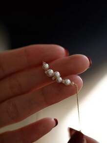 falinne 1pc Versatile Pearl Zirconia Galaxy Pendant, 2025 New S925 Silver High-End Designed Delicate Clavicle Necklace, Ideal Valentine's Day, Birthday Gift For Girlfriend, Women, Weddings