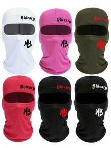 Shiesty+NY Letter Printing Balaclava Hat Breathable Quick Drying Suitable For Daily Outdoor Cycling Windproof Dustproof Shade Full Face Covering Mask Pullover Hat Ski Masks