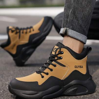 Men's Safety Shoes Smash And Stab Resistant Microfiber Leather Surface Waterproof Rubber And Plastic Lightweight Sole
