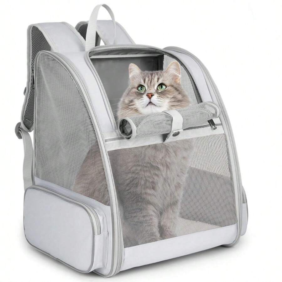 Breathable Pet Backpack Carrier, Dual Shoulder Cat Bag, Simple Design For Travel, Large Capacity Cat Carrier Cat Carrier Cat Backpack Bike Trailer