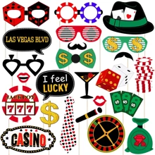 24 Stück/25 Stück Casino Themen Party Dekoration/Casino Themen Ausschnitte/Casino Themen Dekorationen/Casino Themen Foto Requisiten - Verschiedenfarbig - Übersicht 7