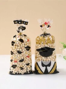 25/50/100 件 2025 毕业主题糖果袋礼品袋派对礼品袋，透明礼品包装袋，祝贺毕业礼品包装用品，毕业派对装饰用品，毕业季礼物纪念品 - 畢業季糖果袋 - 查看 6