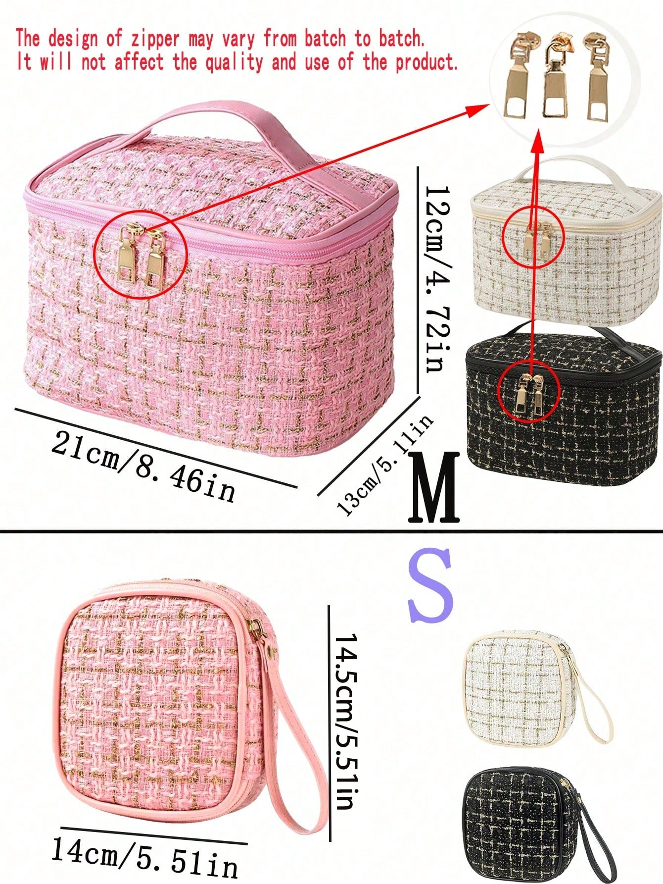 حقيبة تجميل نسائية كبيرة السعة محمولة وجميلة، حقيب...