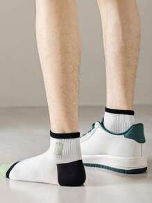 5 Pairs Men's Sports Socks, Short Style, Fashionable And Casual, Moisture-Wicking, Spring/Summer - Multicolor - View 8