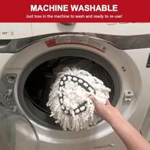 3 Đầu lau nhà thay thế, 3 Gói Đầu lau nhà thay thế xoay tương thích với Hệ thống 1 bình chứa O Cedar Easywring, Sức mạnh làm sạch tuyệt vời, Sợi nhỏ, Trợ thủ làm việc nhà, Có thể giặt bằng máy, Dễ thay thế, Màu trắng - Nhiều màu - Xem 4