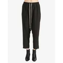 Rick Owens - Women Drawstring Cropped Pants - Brown - View 1