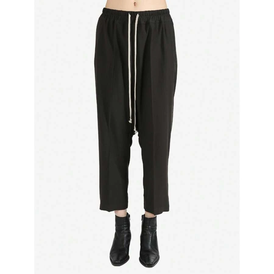 Rick Owens - Women Drawstring Cropped Pants - Brown - View 1