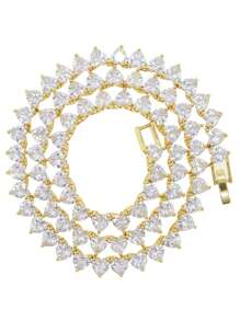 Iced Out Bling Valentine's Day Gift For Women Jewelry Heart-Shaped Copper Inset Zirconia CZ Tennis Choker Necklace For Women Fashion Jewelry Gifts For Everyday Wear - Love Necklace - View 14