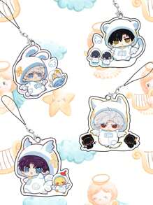 1pc Hot Game Love And Deepspace Keychain Cute Cartoon Figure Acrylic Key Chain Bag Pendant Ornament - Multicolor - View 2