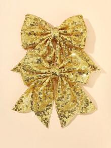 2/10个亮片丝带蝴蝶结发夹，闪亮啦啦队发夹，适合派对 - 彩色 - 查看 16