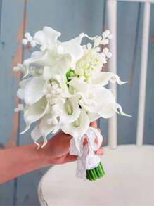 7 Stücke Weiße Calla Lilien Künstliche Blumenstrauß, Calla Lilien Künstliche Blumen, Calla Lilien Braut Hochzeitsstrauß, Künstliche Blumenstrauß, für Hochzeitsfeier Garten Dekoration, Wohnzimmer, Schlafzimmer, Esszimmertisch, Büro Dekoration, Echte Berührung Künstliche Blumen, Muttertags Geschenke, Geschenke, Bridal-Shower, Abschlussparty Zubehör