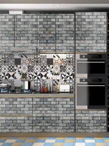 1pc 3d Realistic Bricks And Stones Wallpaper Home Decoration Sticker Peel And Stick Self-Adhesive Paper For Cabinets, Tables, Chairs And Room Background,Renovation Stickers Peel Wall Panels,Wall Paper, Wallpapers,Spring Decoration Items Refresh Your Home,Rama Decoration Stickers - Multicolor - View 7