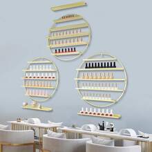 3PCS Wall Mounted Holder Display Stand For Nail Salon Nail Polish Organizer Round Shape Nail Polish Storage Rack - Gold - View 1