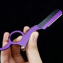 Men's Hair Clipper & Shaver, 1 Pc Straight Edge Trimmer With Replaceable Blades, Stainless Steel Folding Manual Razor, Beard Grooming Tool Suitable For Professional Salon SPA Beauty Parlor, Shaving, Precision Trimming, Eyebrow Grooming