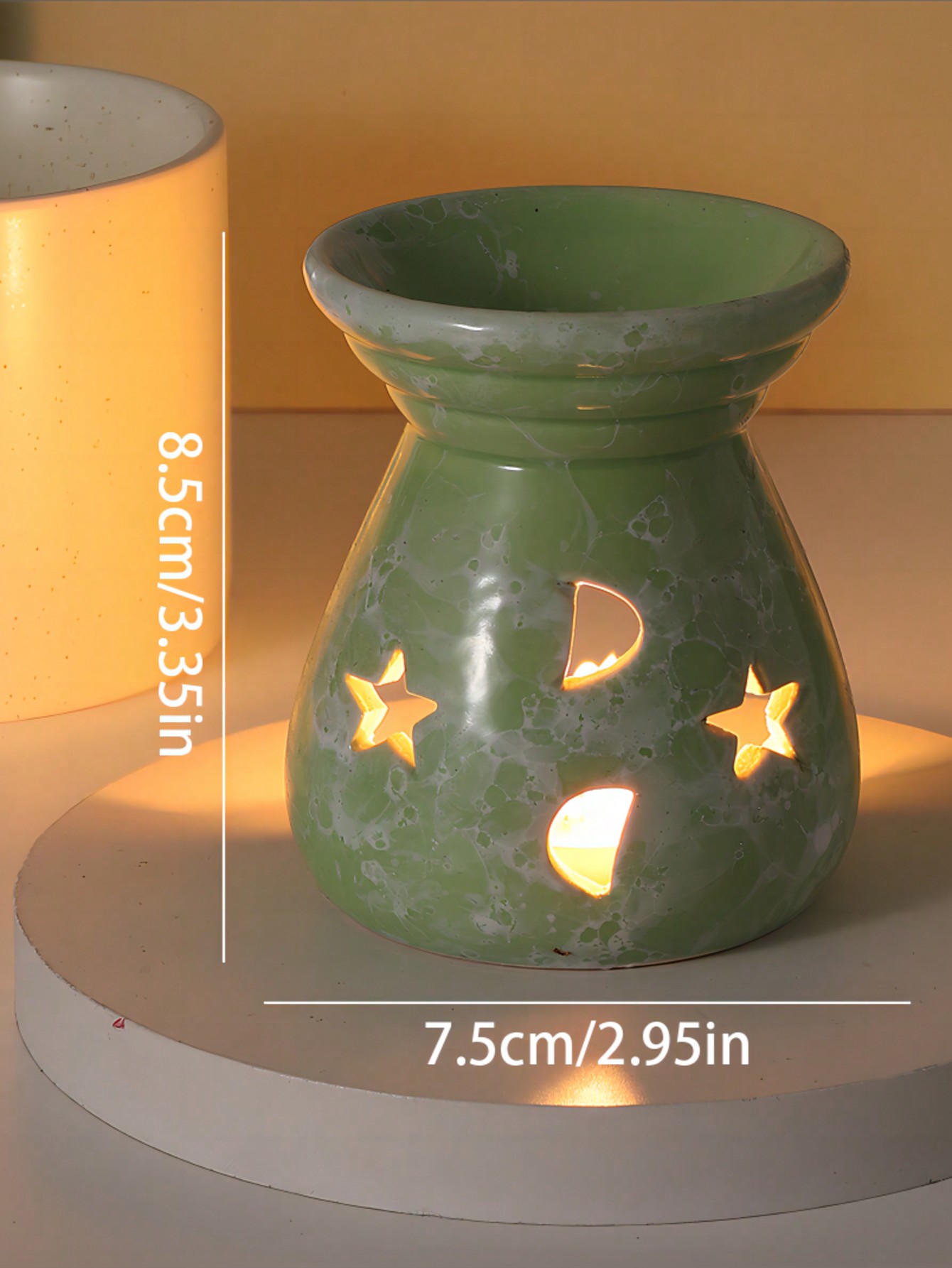 Joivida قطعة واحدة موقد زيوت عطرية بشكل نجمة وهلال...