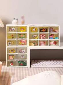 1 pièce Boîte de rangement de bureau à 9 compartiments, boîte de rangement pour bijoux et petits objets, organisateur transparent à plusieurs compartiments, résistant à l'usure, boîte de rangement pour bijoux à 9 compartiments, organisateur de maquillage et de divers éléments, résistant à la poussière.