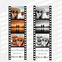 Personalized Customized Save The Date Photo Strips | Photo Booth Save The Date | Wedding Photo Booth Cover | Movie Frame Save The Date Card | Editable Template, Valentine's Day Gifts, Valentine's Day Gifts, Gifts For Her, Gifts For Him, Gifts For Mom , Gifts For Friends, Home Decor, Decoration, Personalized Gifts, Customized Gifts - Black - View 5