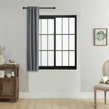 1 件或 2 件尺寸选项 支撑式窗帘 / 杆袋式窗帘板 / 可使用夹子 / 遮光窗帘，纯色隔热遮光窗帘，适用于客厅、办公室、卧室，适用于各种空间 - 深灰色 - 查看 29