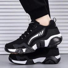 Giày thể thao nam cổ thấp chống trượt, chống mài mòn, thoáng khí, nhiều màu, trang trọng, ngoài trời, buộc dây, giày thể thao nam cổ thấp, giày thể thao da phong cách tối giản thanh lịch, giày tennis màu trơn, giày chạy bộ cổ thấp mùa xuân/thu cho nam - Đen và trắng - Xem 7