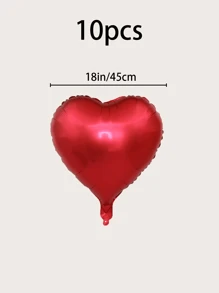 10 件心形气球，红色情人节浪漫心形气球，适合婚礼派对 - 紅色 - 查看 4