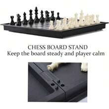 Magnetisches zusammenklappbares Schach mit praktischer Aufbewahrung, magnetisches Schachbrett, magnetisches Eltern-Kind Unterhaltungs-Puzzle, Schachspiel, Mühle