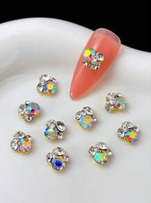 10pcs 3D Nail Art AB Rhinestone Nail Decoration Nail Gem Nail Art Accessories Suitable For Women And Girls Nail Art Jewelry