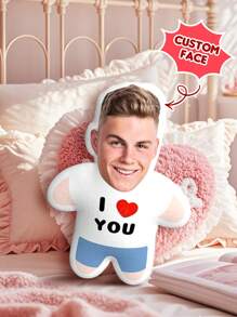 1pc Customized Face Pillow, Personalized Face Pillow, Personalized 3D Pillow, Customized Head Pillow, Customized Picture Cushion, Customized Face Pillow, Personalized Spoof Pillow, Customized Image Cushion, Custom 3D Portrait Pillow Elegant, Simple, Custom, Personalized, Unique, Ideal Gifts For Him,Season Picks, Autumn Home Refresh, Scandinavian Cozy Home,Fall Decor - Anh Yêu Em - Xem 5