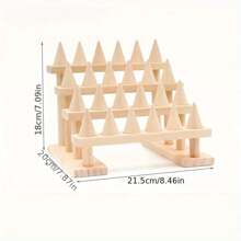 Soporte de exhibición de anillos de cono de madera, bandeja de almacenamiento de escaparate de anillos, Base de madera, decoración de tienda CDSE - 2 - Ver 3