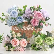 1/4 peças Buquê de Flores de Hortênsia de Seda Artificial Peônia para Decoração de Casamento DIY, Material de Grinalda, Flor para Segurar pela Noiva, Flor de Pulso, Flor de Peito, Decoração de Flor na Cabeça, Acessórios, Decoração de Carro de Casamento, Decoração de Arco do Portal, Decoração de Casa, Sala de Jantar, Quarto, Decoração de Vaso, Materiais de Decoração de Festa de Aniversário, Presente de Dia dos Namorados e Ano Novo