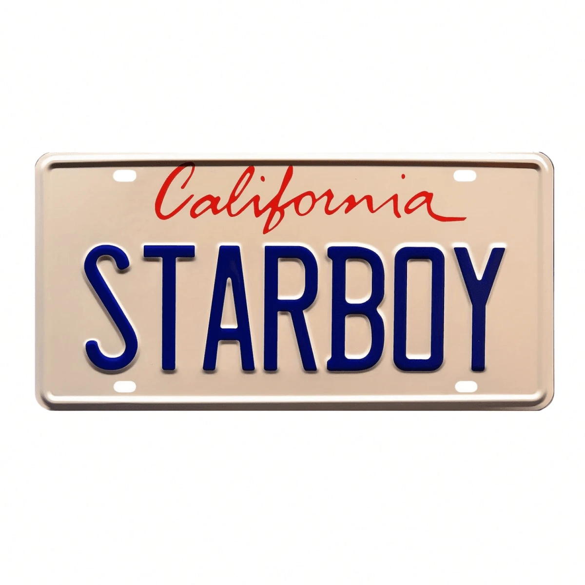 1pc The Weekend Ft | Starboy Metal Stamped License Plate Vintage Metal Tin Sign Garage Bar Patio Wall Decor, Men's Gift, 30 X 15 Cm, Random Hole Style