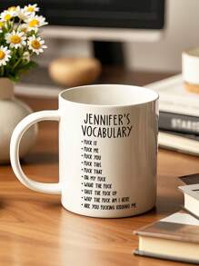 1Pc Custom Mug With Name, Personalized Funny Coffee Mug, F-Ck Word Mug, Funny Gifts, Office Mug, Work Mug, Sarcastic Mug, Funny Mugs, Funny Coffee Mug, 11Oz And 15Oz, Sarcastic Gift, Coworker Gift, Funny Sayings, Mug, Warm Gift, Cute Style, Ideal For Valentine'S Day, Mother'S Day, Father'S Day, Birthdays, Graduation Or Anniversaries,Girlfriend, Boyfriend, Gift For Her/Him