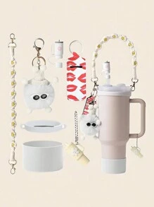 Zestaw akcesoriów do kubków 1 szt. Kompatybilny z kubkiem 30 uncji 40 uncji Zawiera 1 szt. Pasek na uchwyt butelki z wodą 1 szt. Osłona na słomkę Siliocne 1 szt. Osłona na kubek Siliocne 2 szt. Akcesoria do zawieszek, artykuły szkolne