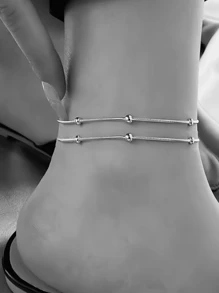 1-2 件简约欧美风格 G23 不锈钢圆蛇链脚链，适合男女情侣日常节日聚会佩戴