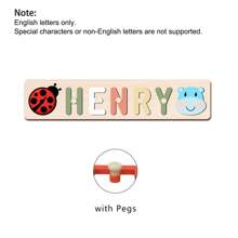1 PC Customized Name Puzzle, Customize Your Name, Multiple Colors, Can Be Matched With Cute Elements, Wooden Educational Early Learning Toys, Baby Christening Anniversary Gift,Digital Printing - Multicolor - View 19