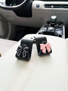 Bowknot Car Hook, Car Interior Storage Hook For Bags, Umbrellas And Other Items, Multifunctional Car Seat Back Hook - A - View 7