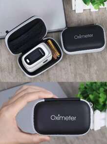 1 pieza Estuche de almacenamiento para oxímetro de dedo, Estuche de almacenamiento mini para oxímetro, Estuche protector de silicona diseñado especialmente para oxímetro, Estuche con cremallera de empaque universal para almacenamiento de oxímetro para viajes y hogar (solo el estuche)