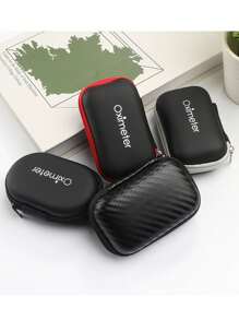 1 pieza Estuche de almacenamiento para oxímetro de dedo, Estuche de almacenamiento mini para oxímetro, Estuche protector de silicona diseñado especialmente para oxímetro, Estuche con cremallera de empaque universal para almacenamiento de oxímetro para viajes y hogar (solo el estuche)