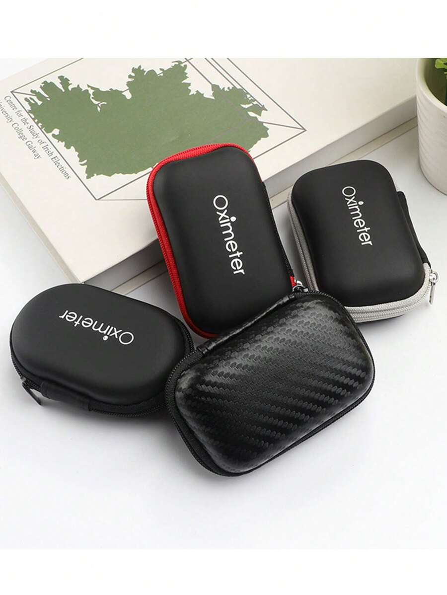 1pc Finger Pulse Oximeter Storage Box, Mini Silicone Protective Case, Zipper Pouch For Pulse Oximeter, Travel & Home Oximeter Storage Box (Box Only) - Multicolor - View 1