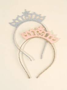 2pcs Party Stay Bow Hair Band For Girls,Fabric Crown Headband For Kids,Cute Hair Accessories For Toddlers Best Friend Gifts