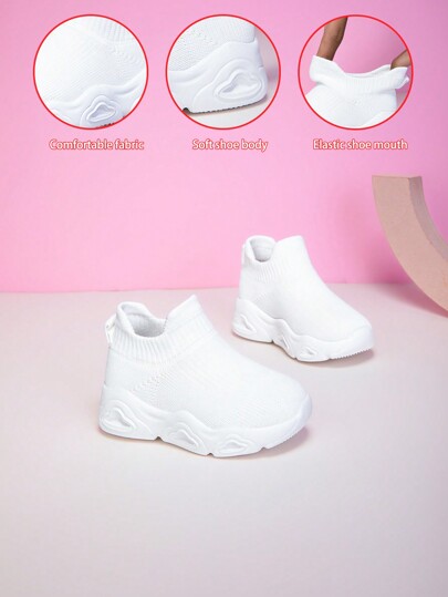 New Breathable Mesh Soft Bottom Non-Slip Lightweight Slip-On Casual Outdoor Sports Shoes For Kids & Toddlers, Suitable For All Seasons